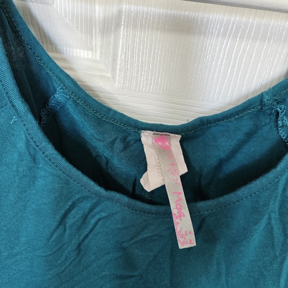 Jade Green off the shoulder shirt - Picture 2 of 5